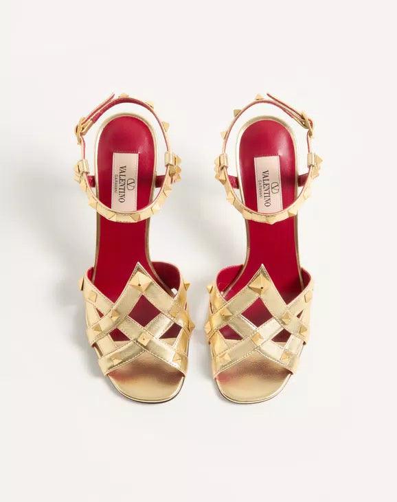 Studdy Sandal In Laminated Nappa Leather 100Mm
