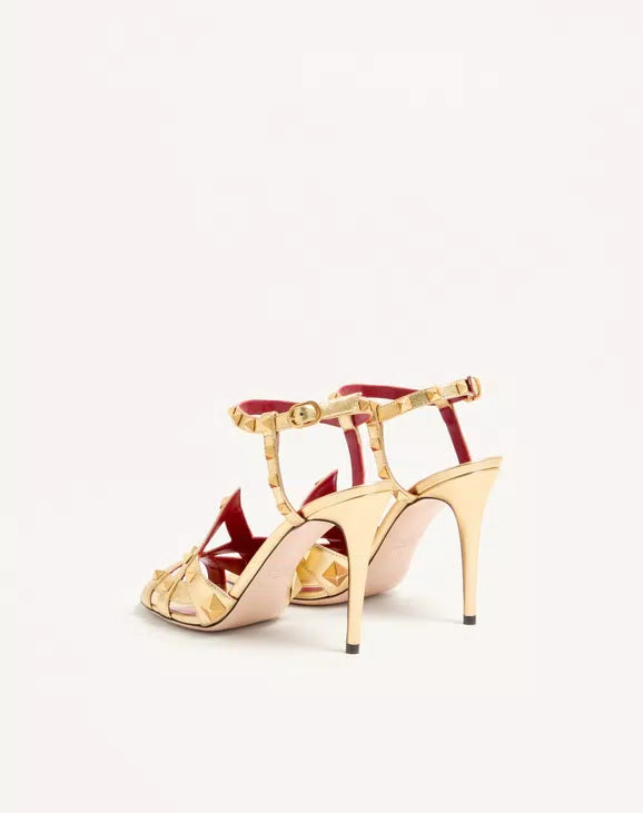 Studdy Sandal In Laminated Nappa Leather 100Mm