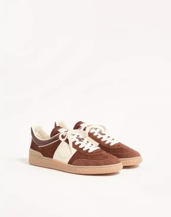 Upvillage Low Top Trainer In Split Leather And Calfskin Nappa Leather