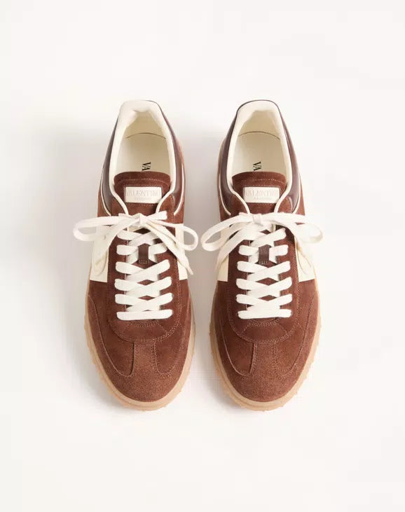 Upvillage Low Top Trainer In Split Leather And Calfskin Nappa Leather