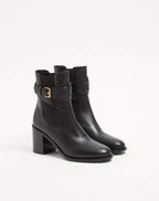 VLogo Embossed Calfskin Ankle Boot 75mm