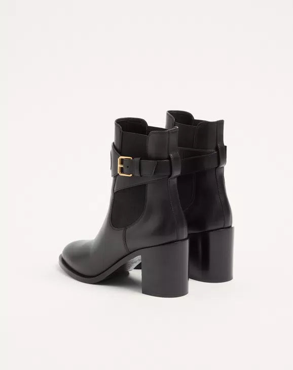 VLogo Embossed Calfskin Ankle Boot 75mm