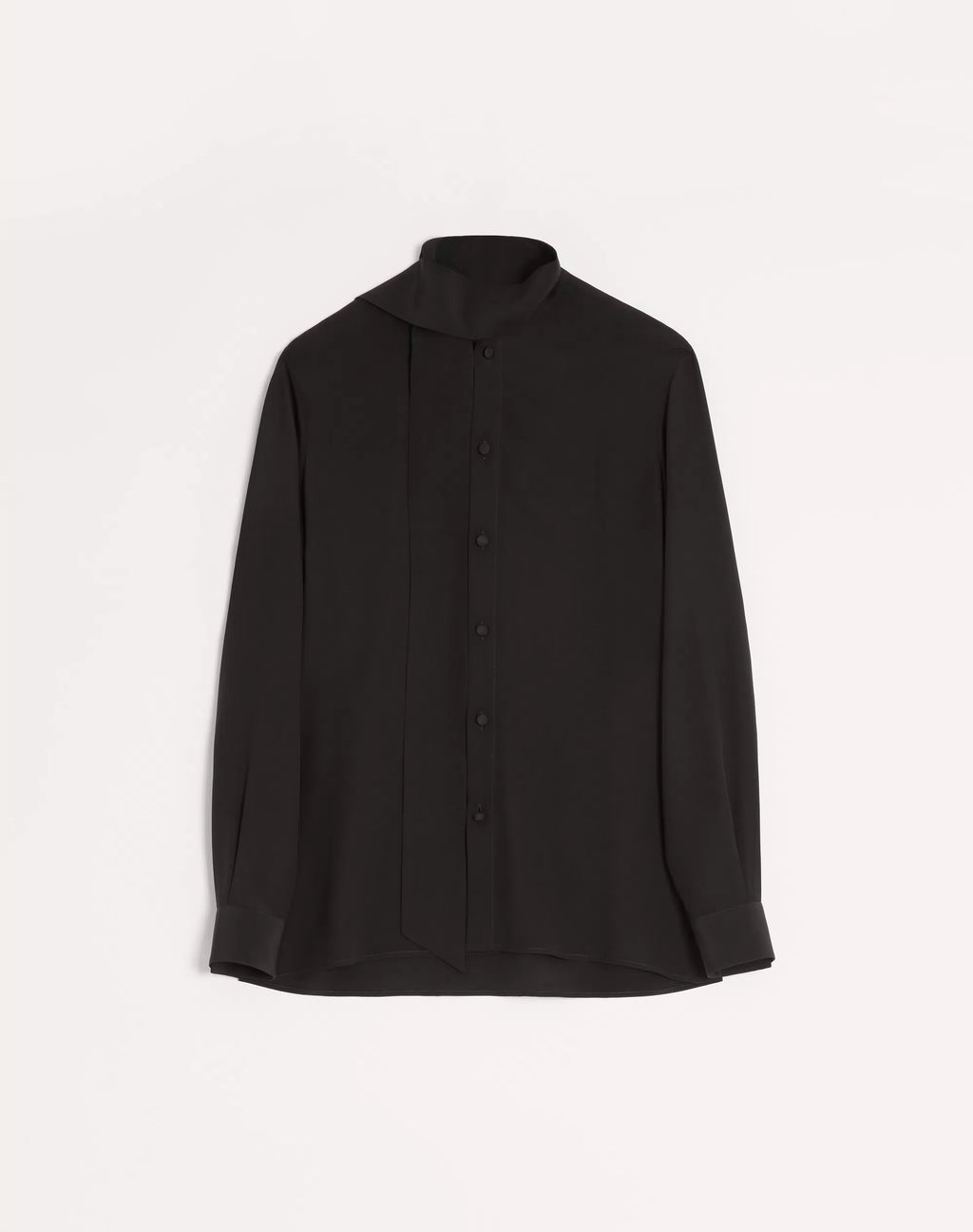 Valentino Crepe De Chine Silk Shirt With Scarf Collar RUNWAY DELUXE