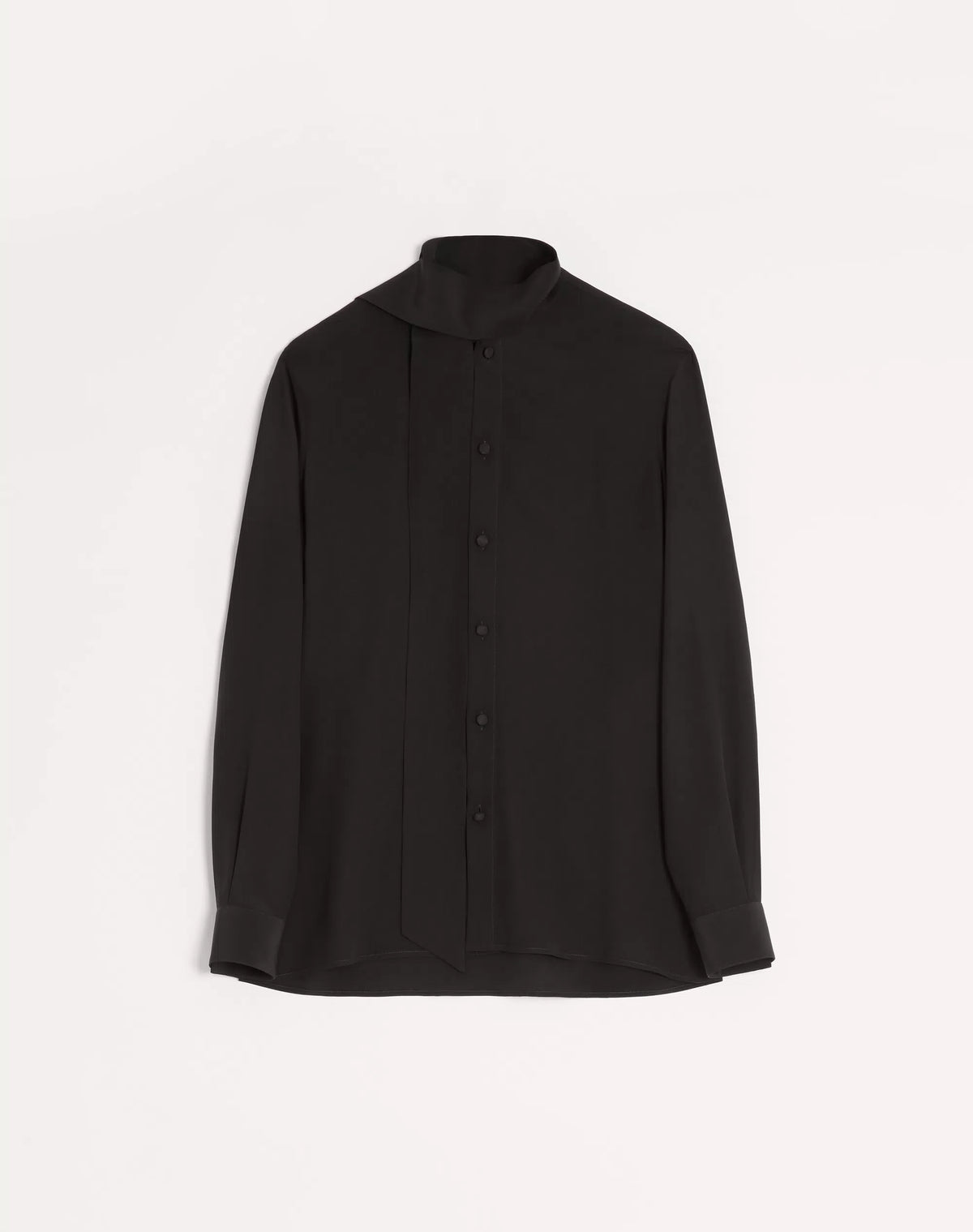 Valentino Crepe De Chine Silk Shirt With Scarf Collar RUNWAY DELUXE