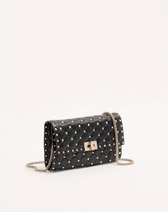 Rockstud Spike Nappa Leather Crossbody Clutch Bag RUNWAY DELUXE