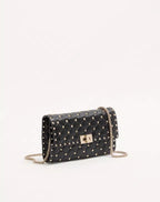 Rockstud Spike Nappa Leather Crossbody Clutch Bag RUNWAY DELUXE