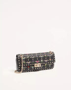 Valentino Garavani Rockstud Spike Medium Shoulder Bag in Embroidered Nappa Leather RUNWAY DELUXE