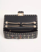 Valentino Garavani Rockstud Spike Medium Shoulder Bag in Embroidered Nappa Leather RUNWAY DELUXE