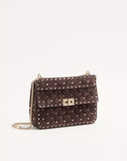 Valentino Garavani Rockstud Spike Medium Suede Bag RUNWAY DELUXE