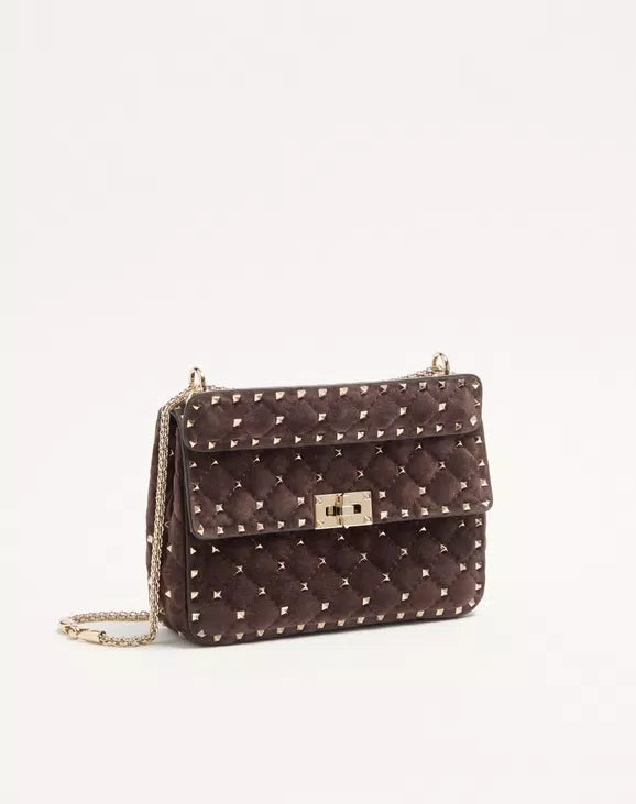 Valentino Garavani Rockstud Spike Medium Suede Bag RUNWAY DELUXE