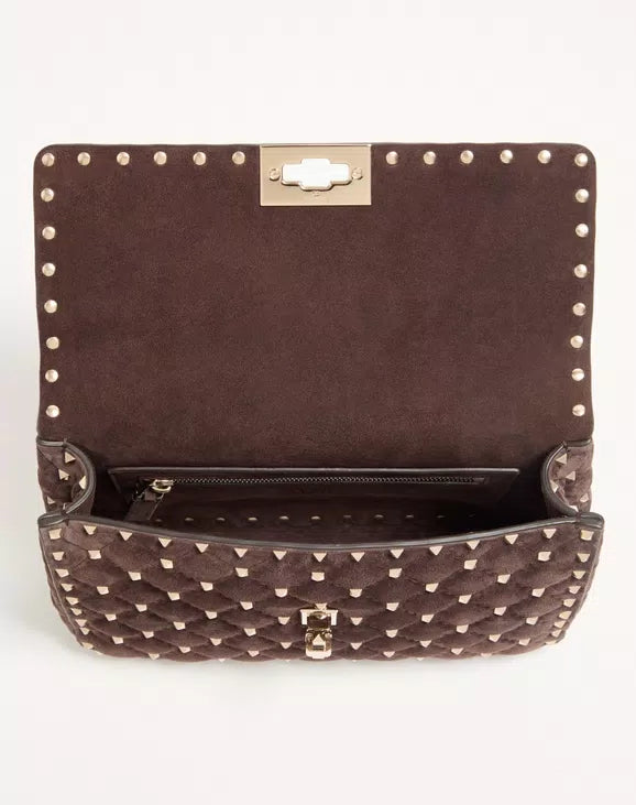Valentino Garavani Rockstud Spike Medium Suede Bag RUNWAY DELUXE