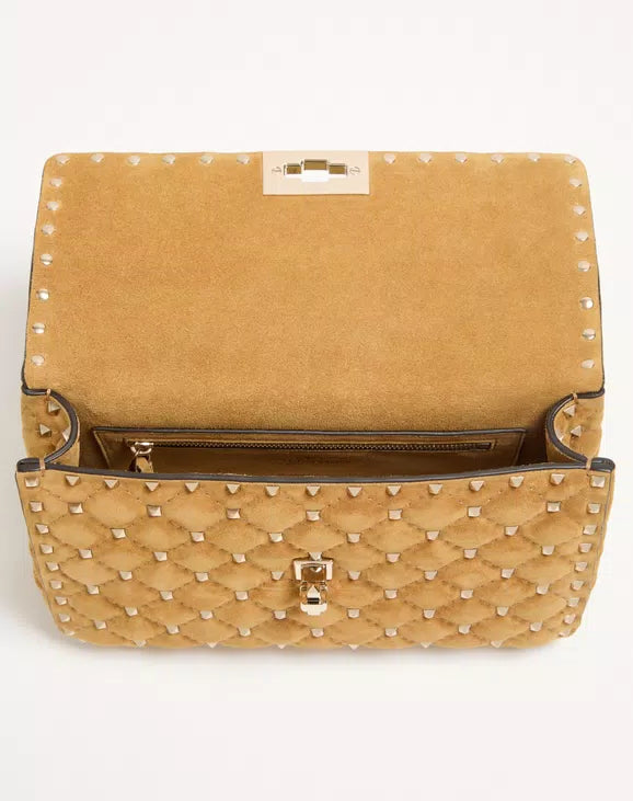 Valentino Garavani Rockstud Spike Medium Suede Bag RUNWAY DELUXE