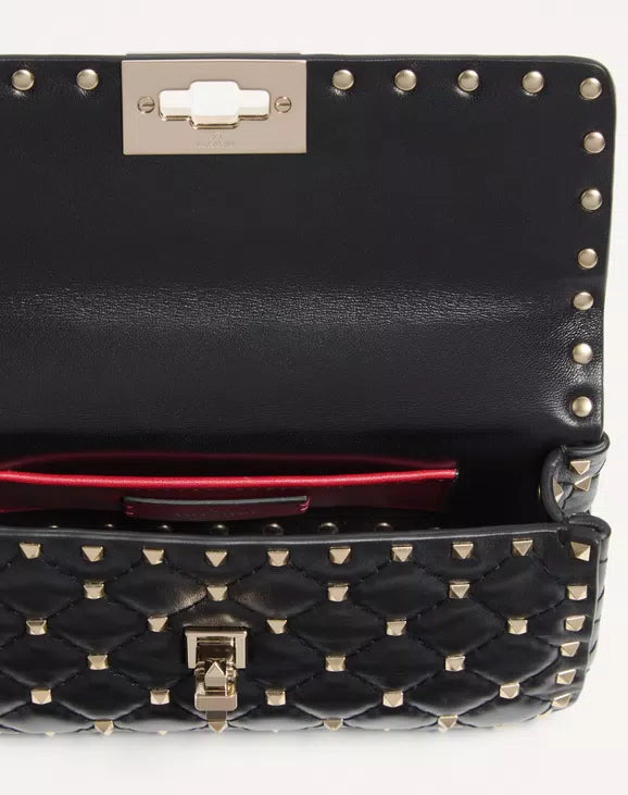 Valentino Garavani Rockstud Spike Small Shoulder Bag In Nappa Leather RUNWAY DELUXE