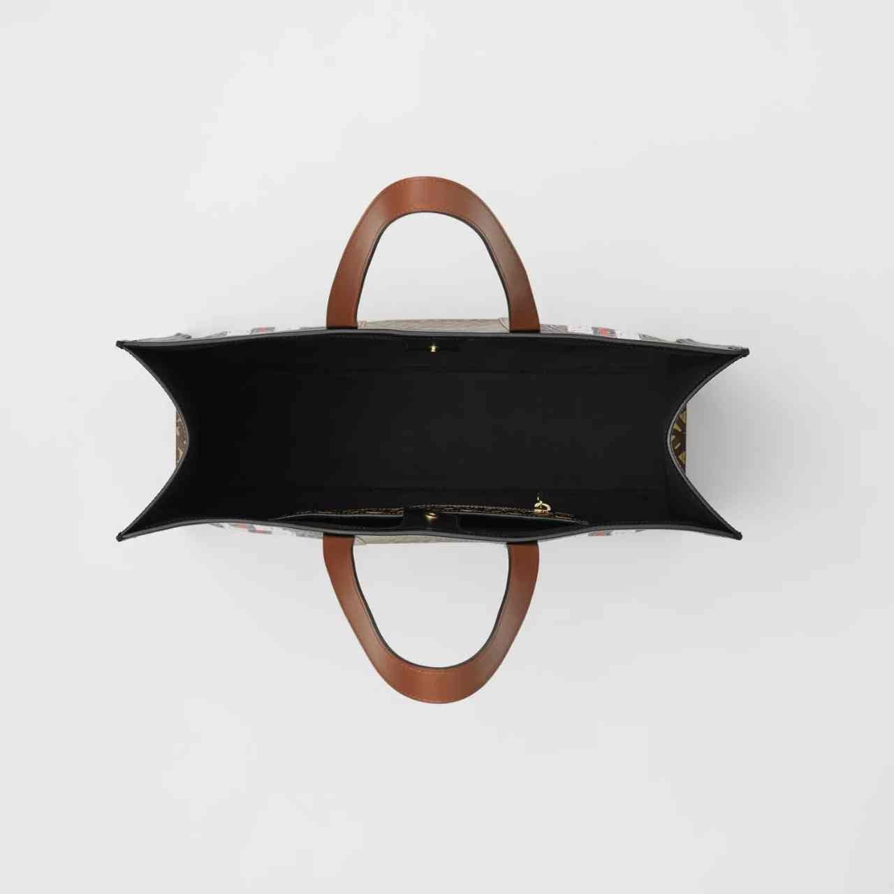 Burberry Medium Leather and Vintage Check Two-handle Title Bag