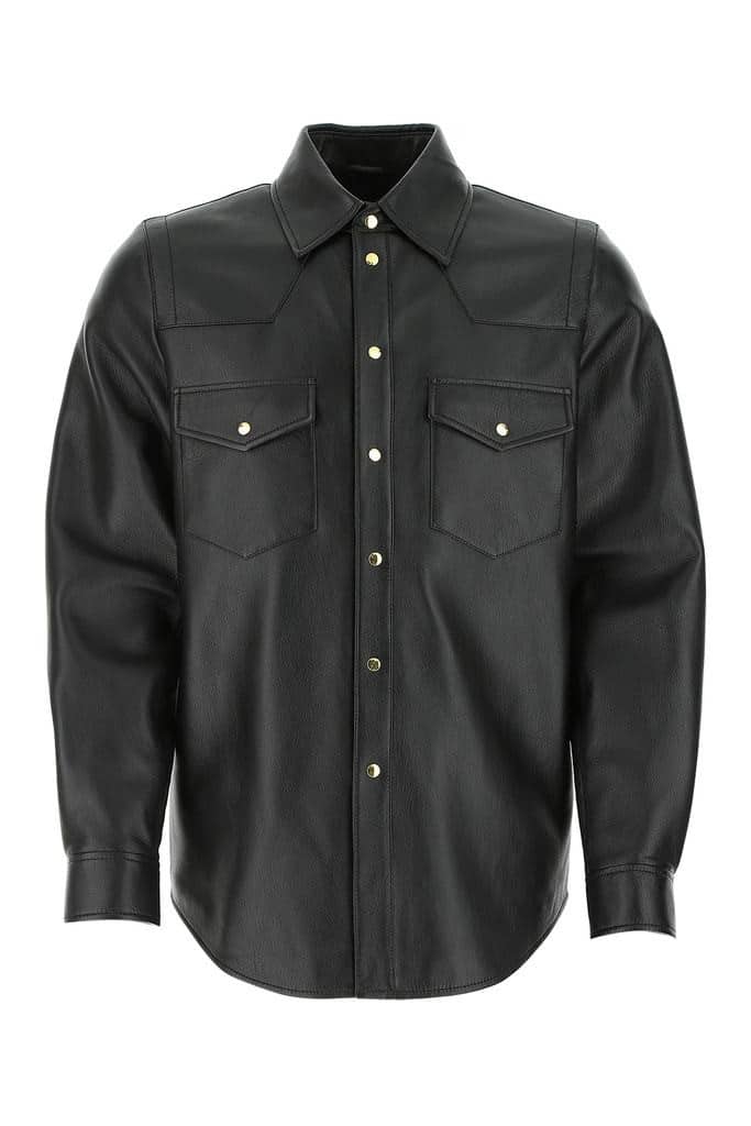 Gucci  Gucci Logo Leather Shirt