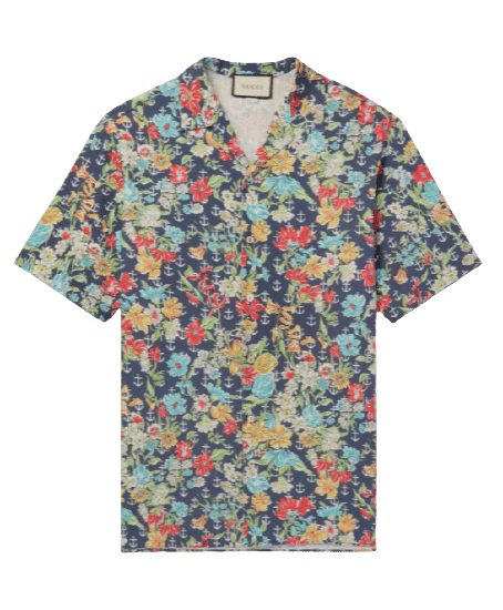 GUCCI Oversized Camp-Collar Printed Cotton Shirt