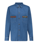 GUCCI Stonewashed denim shirt with Web