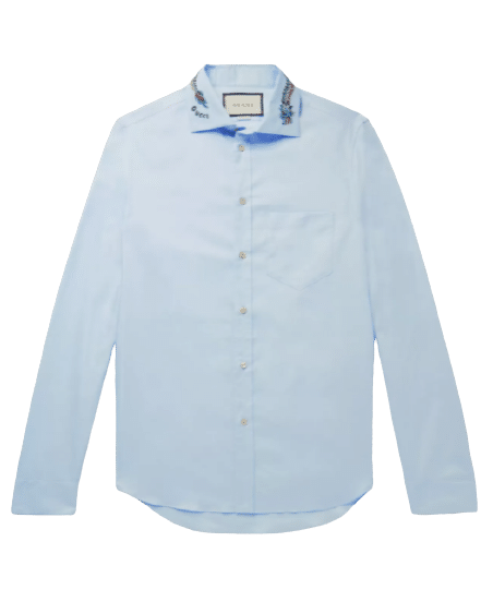 GUCCI Logo-Embroidered Cotton Oxford Shirt