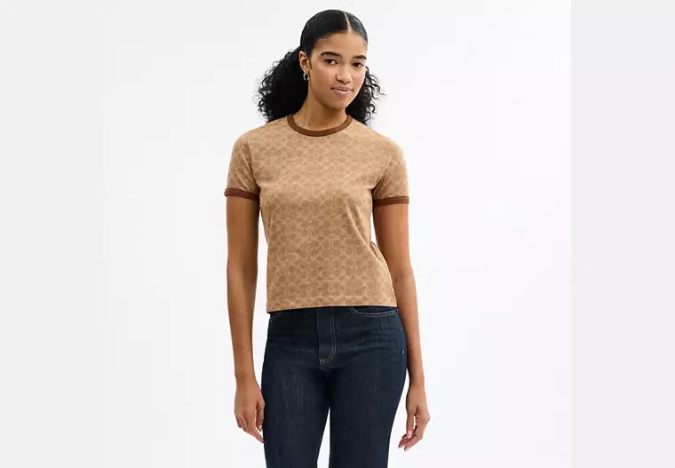 Signature Ringer T-Shirt In Organic Cotton RUNWAY DELUXE