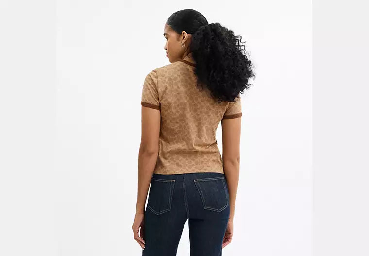 Signature Ringer T-Shirt In Organic Cotton RUNWAY DELUXE
