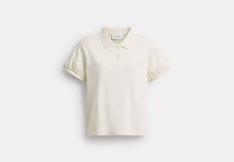 Coach Script Shrunken Polo In Organic Cotton RUNWAY DELUXE