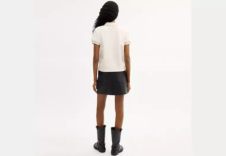 Coach Script Shrunken Polo In Organic Cotton RUNWAY DELUXE