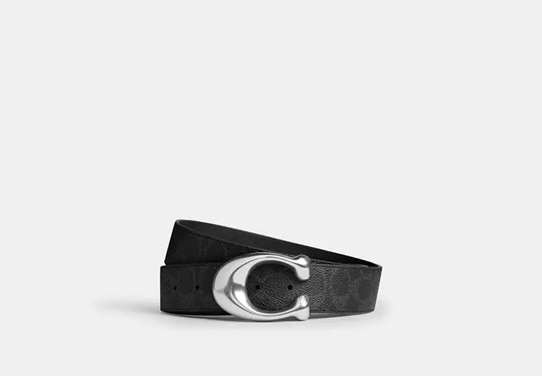 Sculpted C Buckle Reversible Belt, 38MM RUNWAY DELUXE