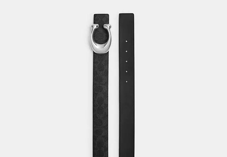 Sculpted C Buckle Reversible Belt, 38MM RUNWAY DELUXE