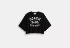 Short Sleeve Wide Cropped Crewneck T-Shirt In Organic Cotton RUNWAY DELUXE