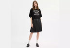 Short Sleeve Wide Cropped Crewneck T-Shirt In Organic Cotton RUNWAY DELUXE