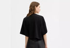 Short Sleeve Wide Cropped Crewneck T-Shirt In Organic Cotton RUNWAY DELUXE