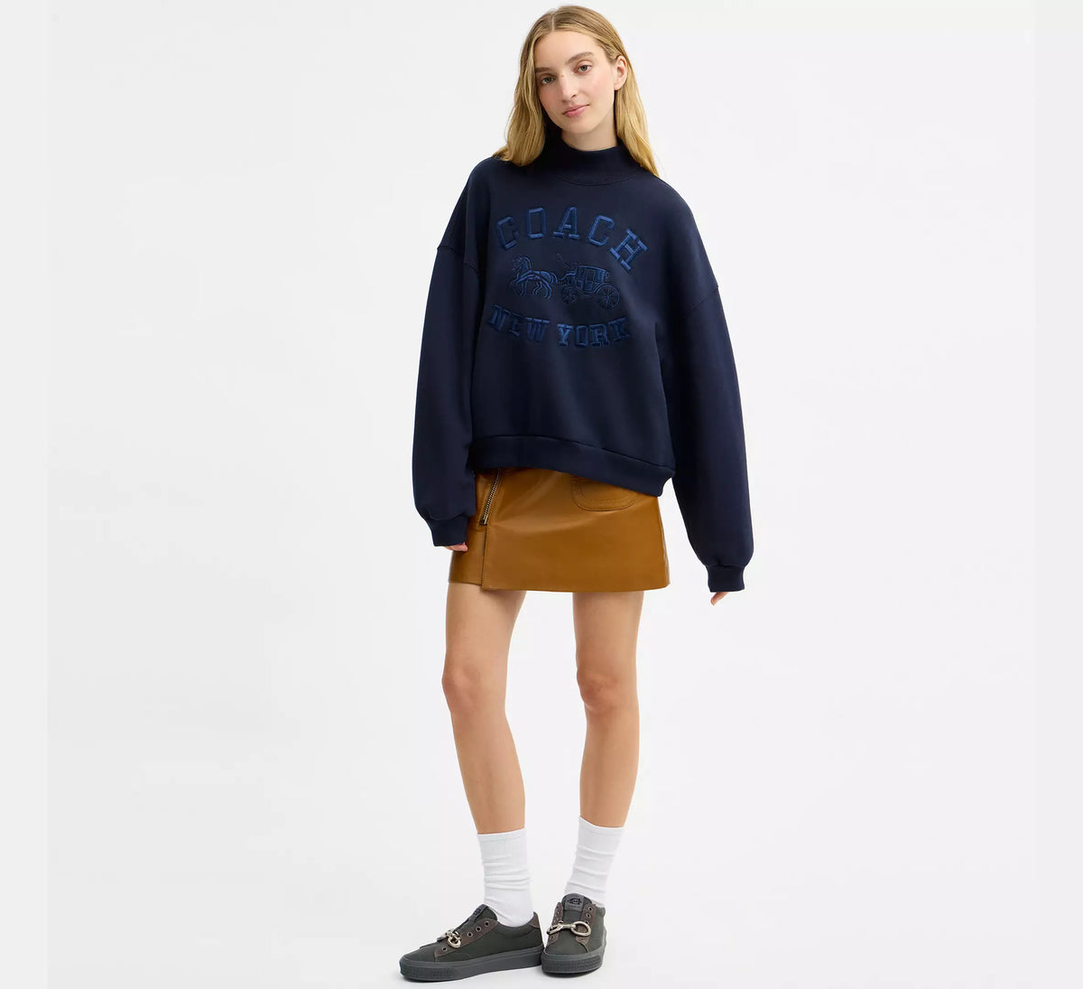 Horse And Carriage Mockneck Sweatshirt RUNWAY DELUXE