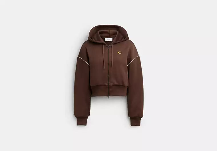 Heritage Long Sleeve Cropped Sport Full Zip Hoodie RUNWAY DELUXE