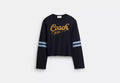 Sporty Script Long Sleeve Shirt In Organic Cotton RUNWAY DELUXE