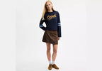 Sporty Script Long Sleeve Shirt In Organic Cotton RUNWAY DELUXE