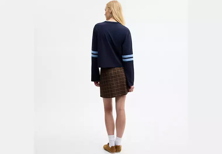 Sporty Script Long Sleeve Shirt In Organic Cotton RUNWAY DELUXE
