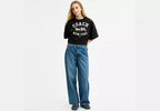 Star Short Sleeve Wide Cropped Crewneck T-Shirt In Organic Cotton RUNWAY DELUXE