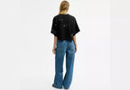 Star Short Sleeve Wide Cropped Crewneck T-Shirt In Organic Cotton RUNWAY DELUXE