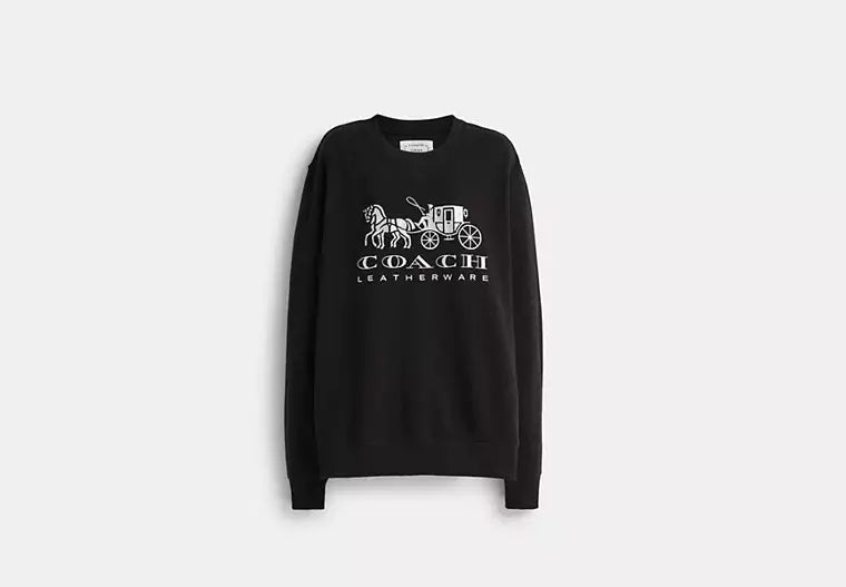 Restored Horse And Carriage Crewneck Sweatshirt RUNWAY DELUXE