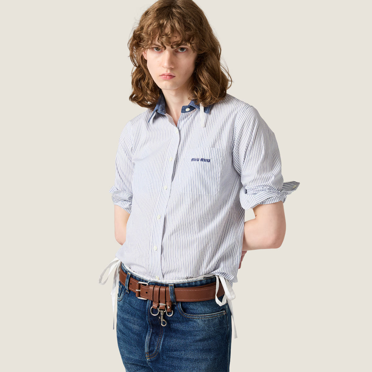 Striped poplin shirt RUNWAY DELUXE