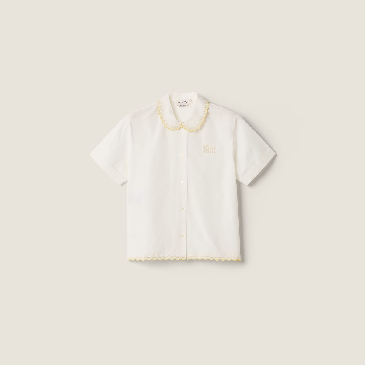 Embroidered slub poplin shirt RUNWAY DELUXE