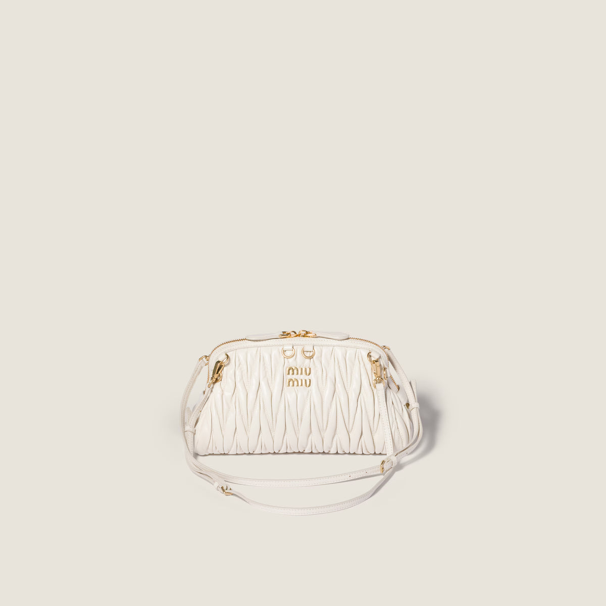 Caprice matelassé nappa leather clutch