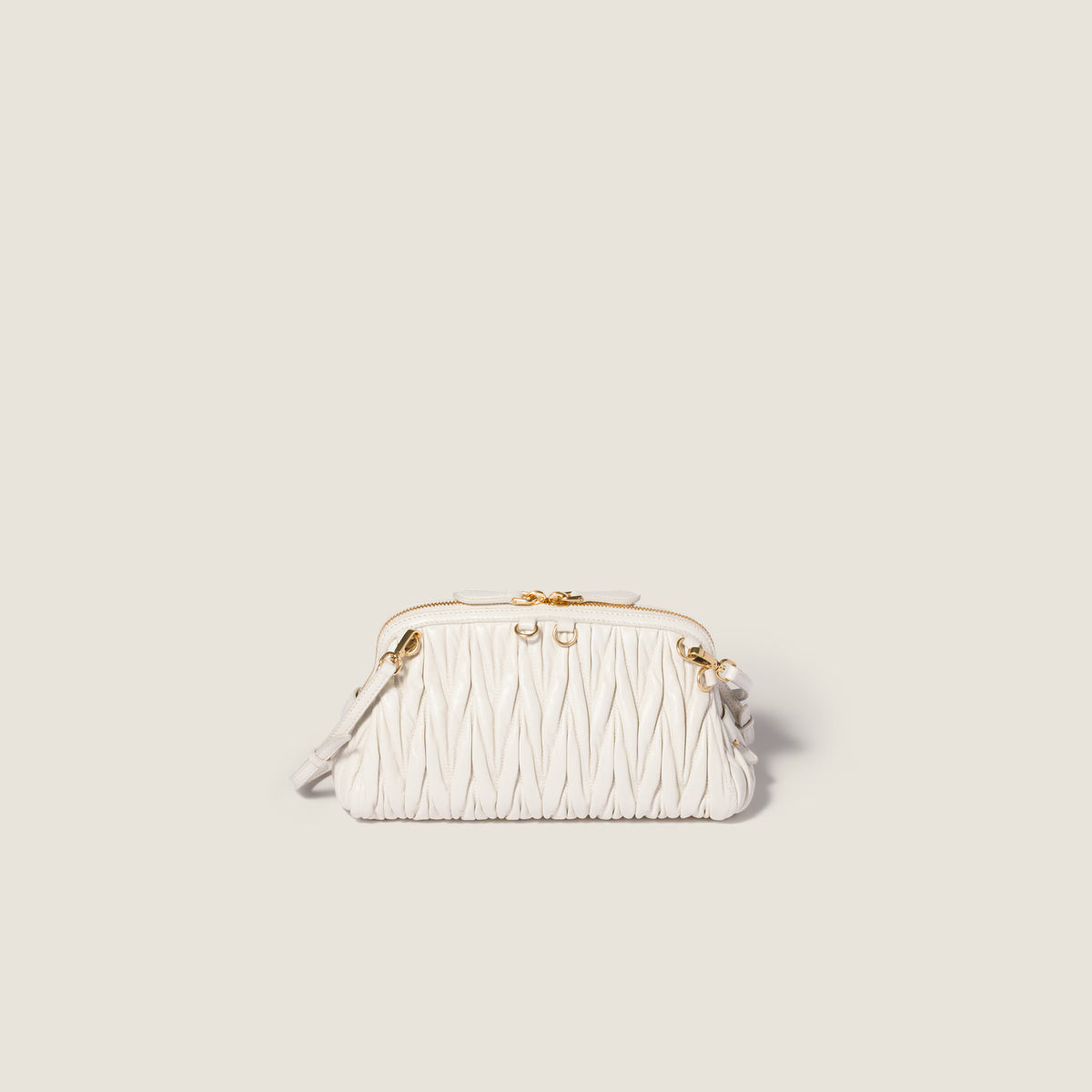 Caprice matelassé nappa leather clutch