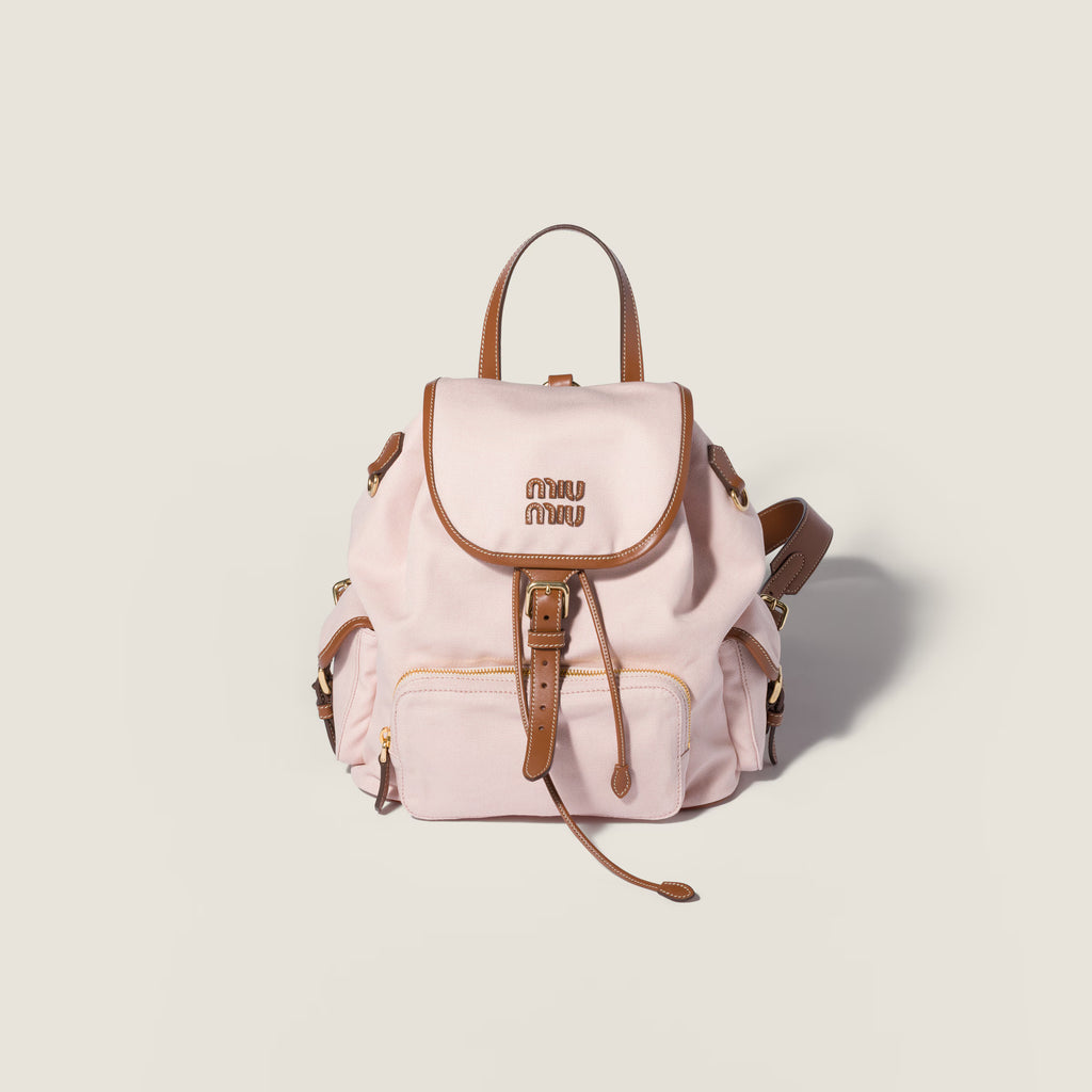 Canvas and leather backpack