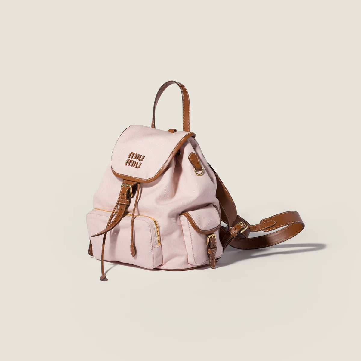 Canvas and leather backpack