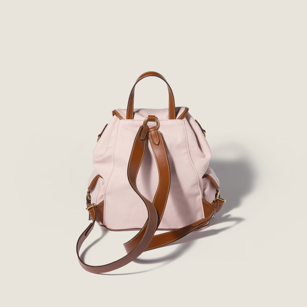 Canvas and leather backpack