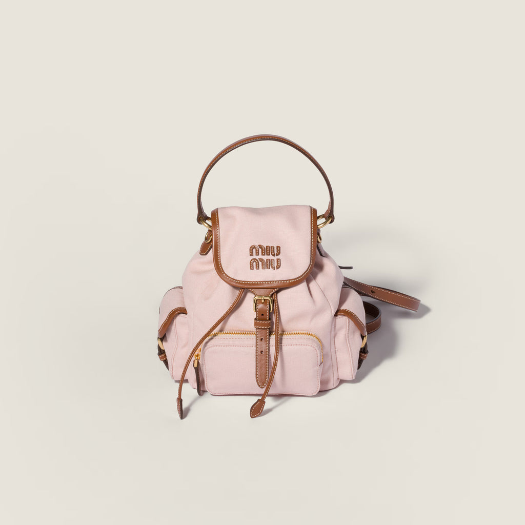 Canvas and leather backpack