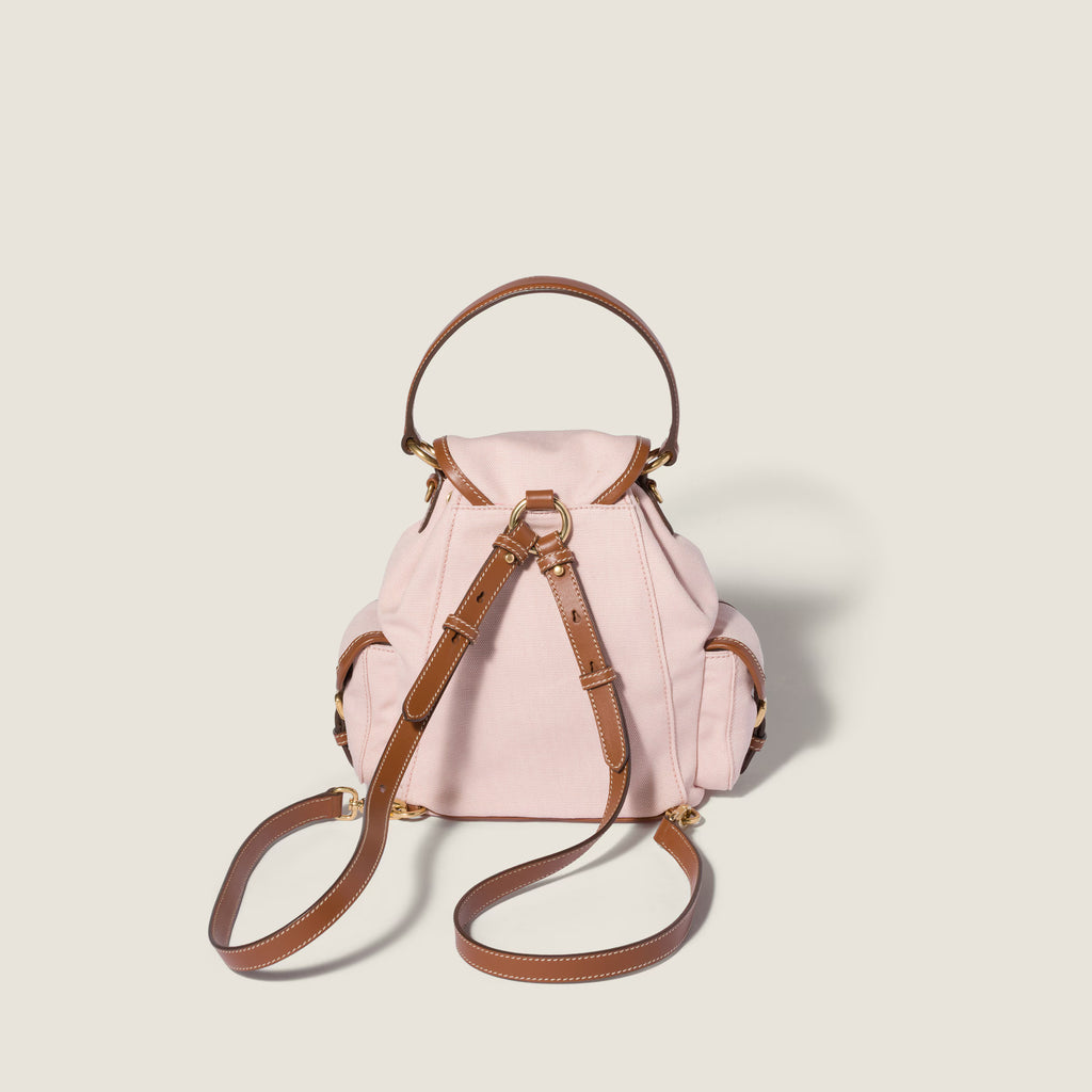 Canvas and leather backpack