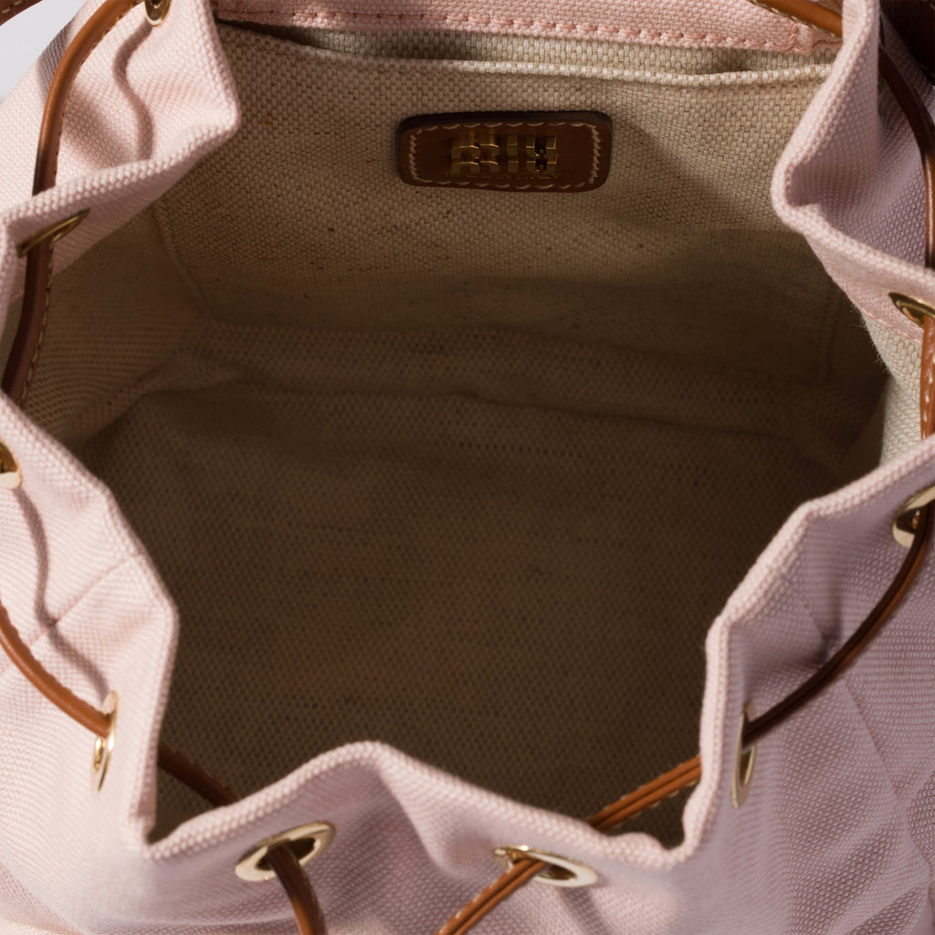 Canvas and leather backpack