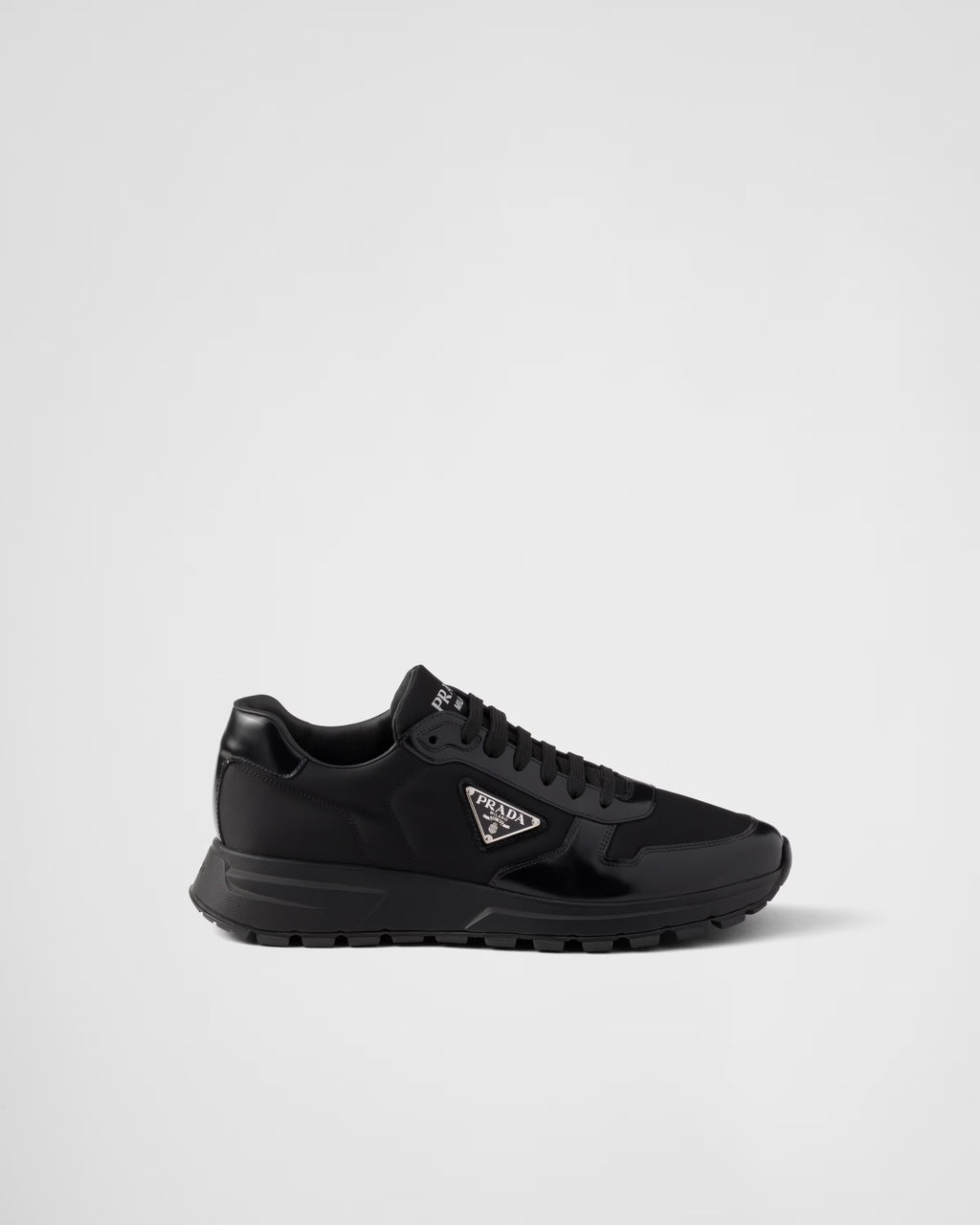 Prax 01 Re-Nylon and brushed leather sneakers